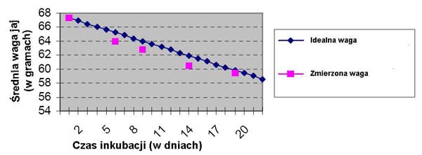 wykres spadku wagi jaj